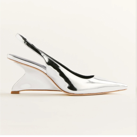 Metallic silver Westlyn closed toe wedge - Picture 1 of 4